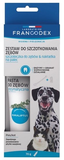 Francodex Zestaw do szczotkowania zębów pasta + szczoteczka