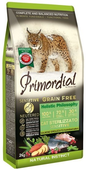 Primordial Cat Grain Free Neutered Sensitive Salmon 2kg