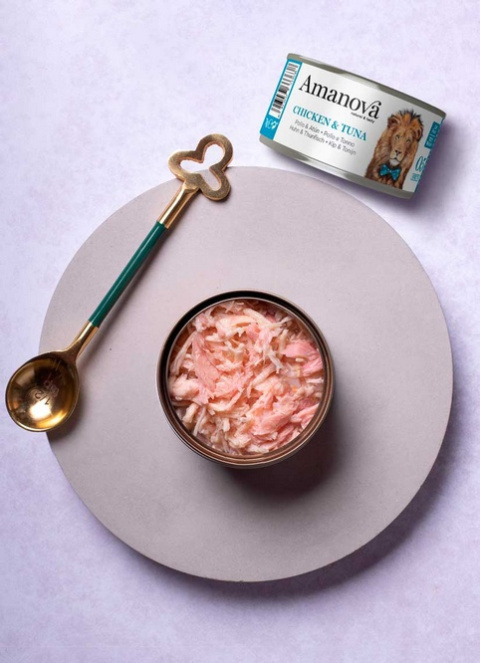 Amanova Cat Chicken & Tuna - kurczak i tuńczyk w bulionie puszka 70g Amanova Cat Chicken & Tuna - kurczak i tuńczyk w bulionie puszka 70g