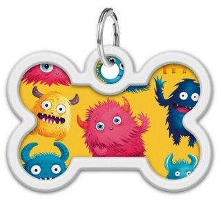 Collar WauDog Smart ID Zawieszka z QR-paszportem kość 4x3cm futrzane potwory Collar