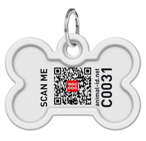 Collar WauDog Smart ID Zawieszka z QR-paszportem kość 4x3cm futrzane potwory Collar Collar WauDog Smart ID Zawieszka z QR-paszportem kość 4x3cm futrzane potwory Collar