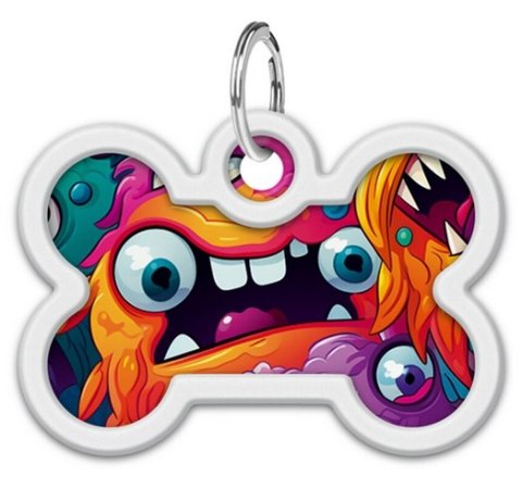 Collar WauDog Smart ID Zawieszka z QR-paszportem kość 4x3cm zębate potwory Collar