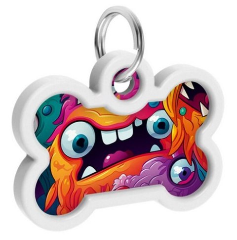 Collar WauDog Smart ID Zawieszka z QR-paszportem kość 4x3cm zębate potwory Collar