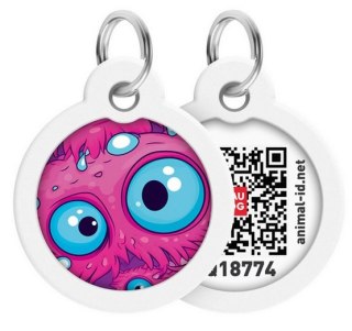 Collar WauDog Smart ID Zawieszka z QR-paszportem okrągła 3cm oko potwora Collar