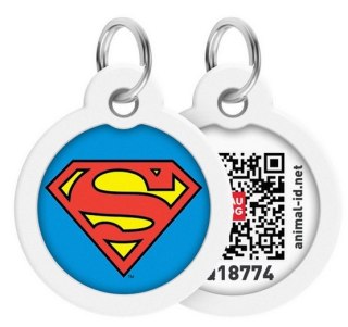 Collar WauDog Smart ID Zawieszka z QR-paszportem okrągła 3cm superman bohater Collar