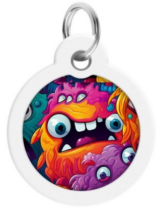 Collar WauDog Smart ID Zawieszka z QR-paszportem okrągła 3cm zębate potwory Collar