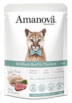 Amanova Cat Brilliant Beef & Chicken - wołowina i kurczak saszetka 85g