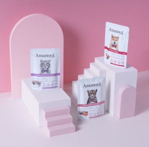 Amanova Cat Tasty Salmon & Turkey - łosoś i indyk saszetka 85g