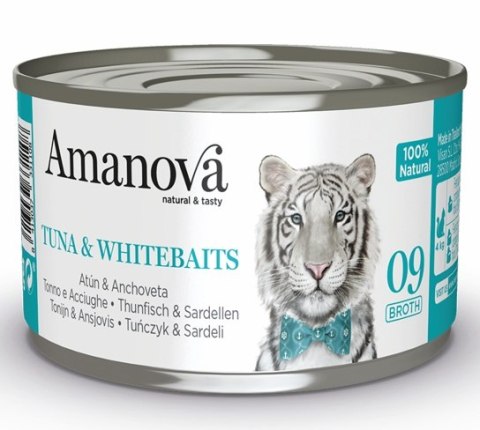 Amanova Cat Tuna & Whitebaits - tuńczyk i białoryby w bulionie puszka 70g