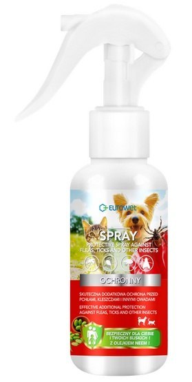 Eurowet Spray ochronny przeciwko pchłom i kleszczom dla psa i kota 100ml Eurowet